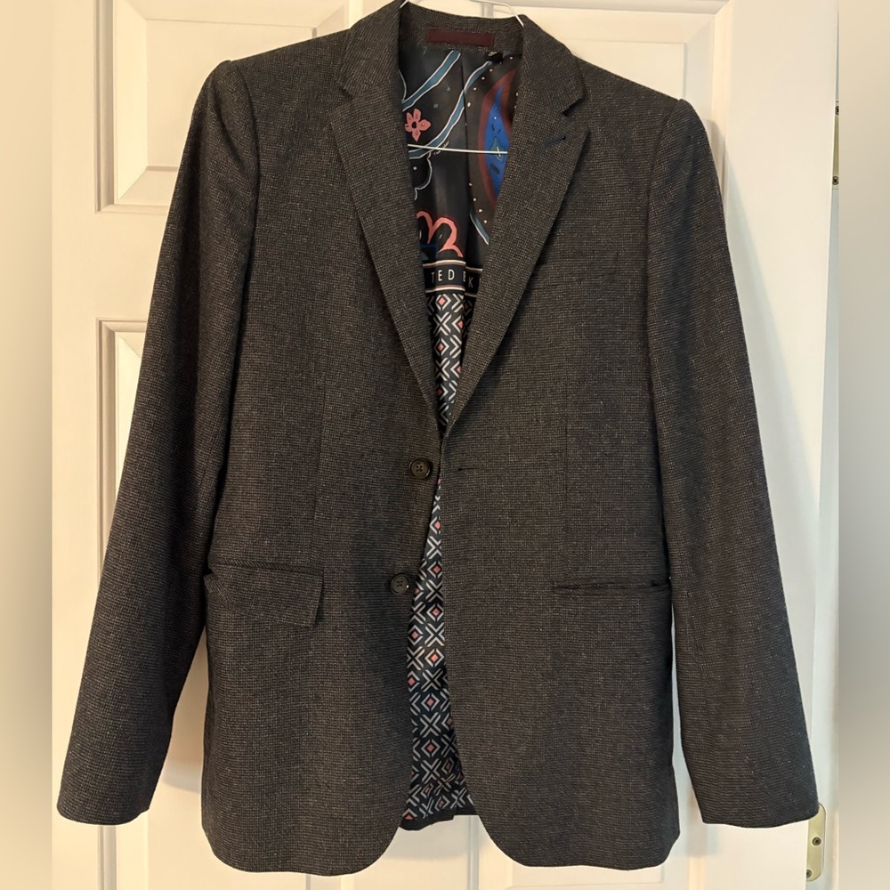 Ted Baker Men’s Padstoe Micro Check Wool Blazer